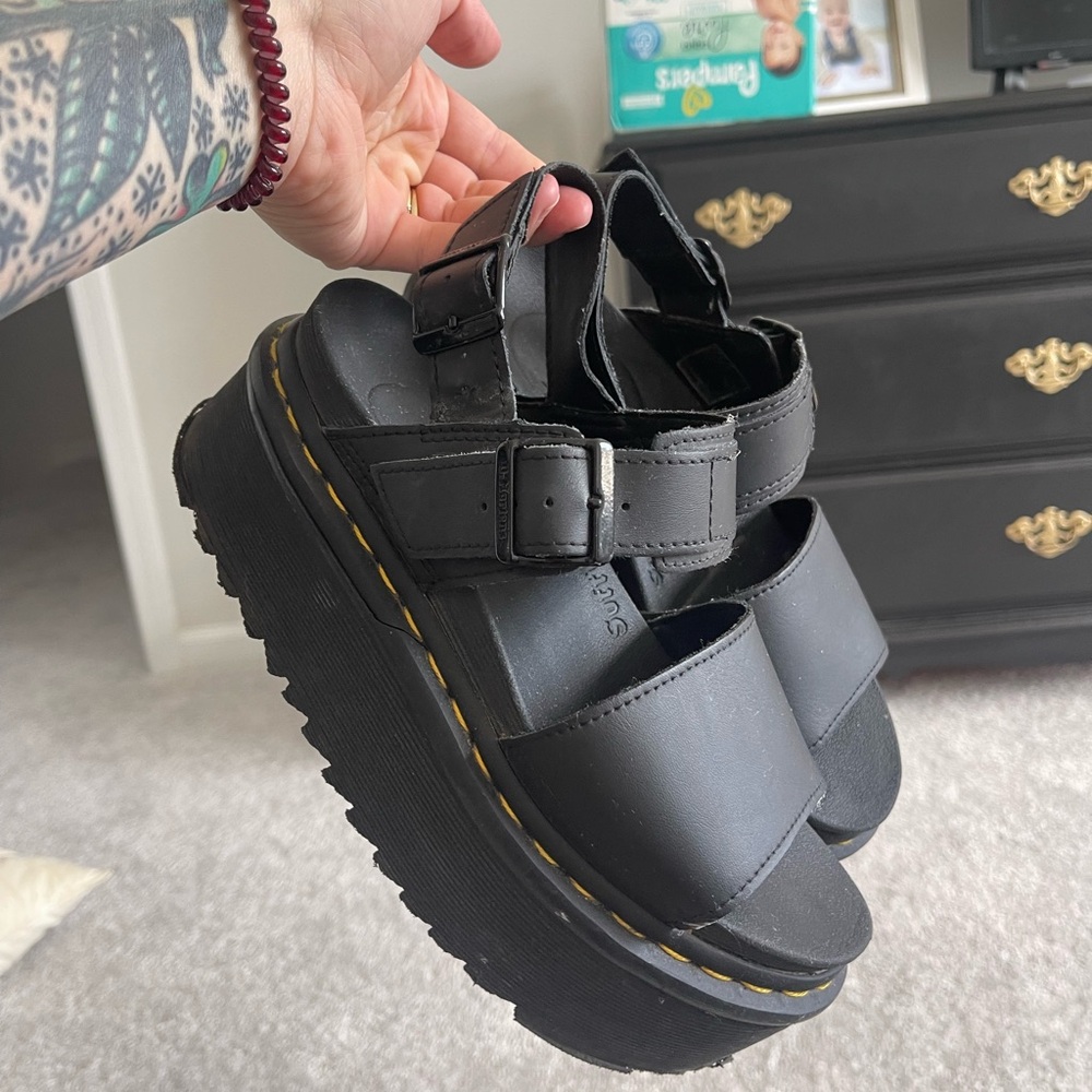 Dr. Martens Black Chunky Platform Sandals